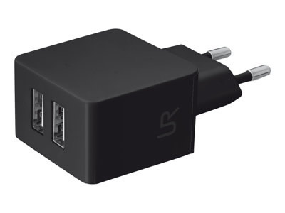 Trus Dual Smartphone Wall Charger  Black